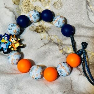 Bluey and Bingo- blue and orange Bracelet